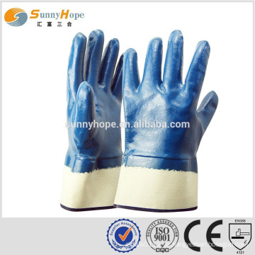 Sunnyhope Guantes de seguridad de nitrilo azul para uso industrial de aceite